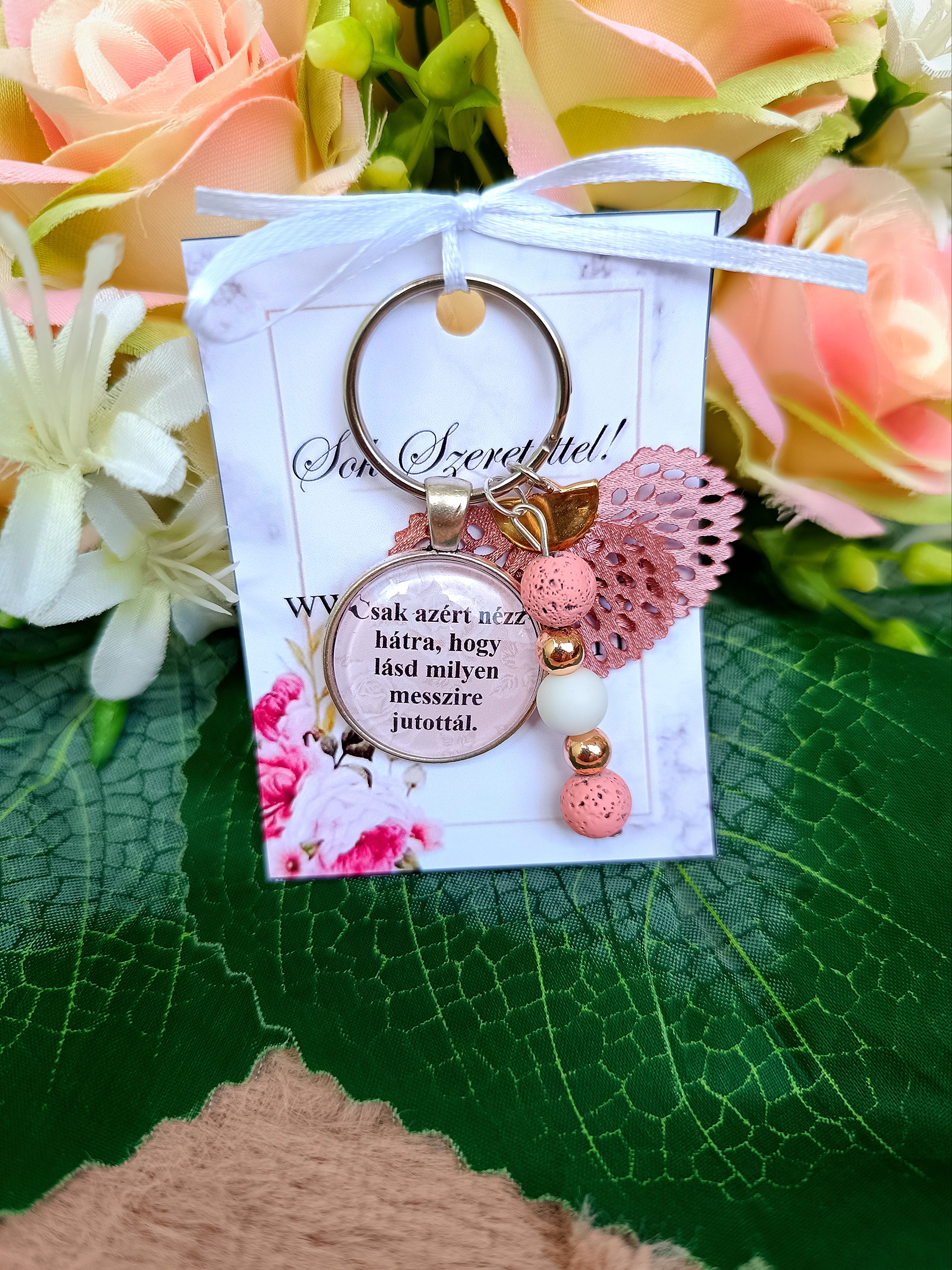 Motivációs kulcstartó lávakő